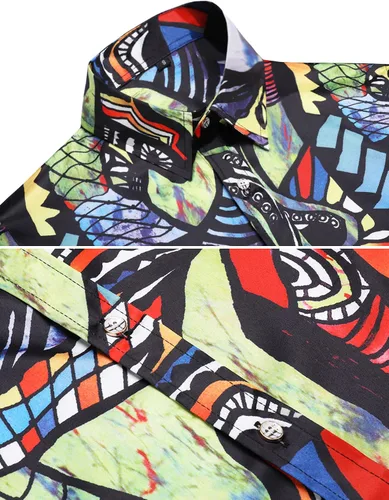 Vista 4 de Daupanzees Camisa de vestir de manga larga para hombre