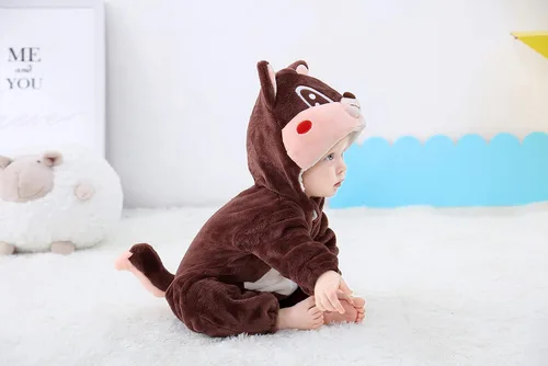 Vista 9 de Disfraz unisex para niños, disfraz de Halloween, traje de animal con capucha