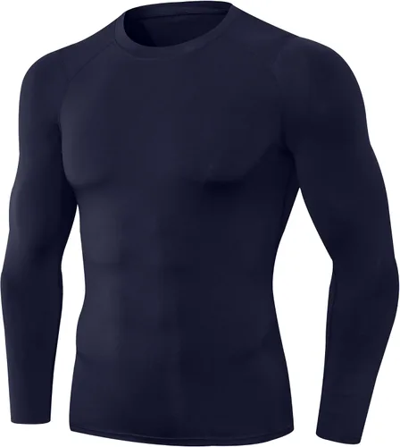 Vista 19 de SPVISE Compression Shirt Men Long Sleeve Workout Gym Shirts Baselayer Top Negro