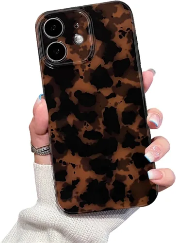 Vista 16 de Bonita funda de teléfono para iPhone 11, estampado de leopardo y guepardo Amber Tortoiseshell Pattern,Full Camera Protective,Slim Shockproof
