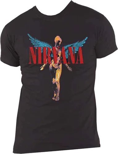 Vista 4 de Nirvana Camiseta oficial para hombre en Utero, Negro