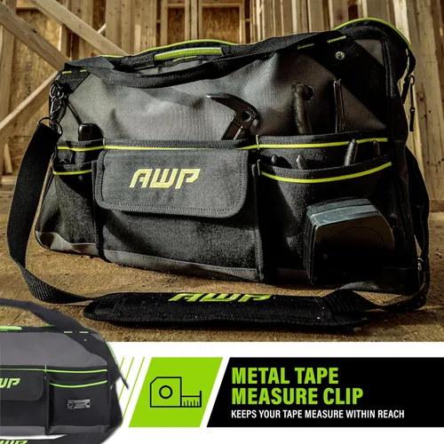 Vista 15 de Bolsas de herramientas AWP, bolsa de herramientas premium, negra, bolsa de herramientas duradera, para profesionales y contratistas