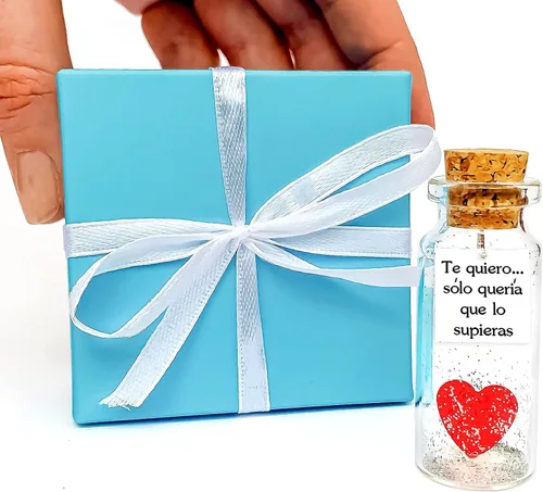 Vista 11 de Kseniya Revta Mensaje romántico en una botella para regalar a tu novio o novia - Tarro de los deseos con una tarjeta para tu esposo o esposa