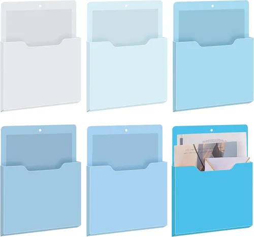 Vista 39 de Fuutreo Organizador magnético de archivos de pared, 6 unidades, soporte magnético para archivos de pared, frigorífico, revistas, papel para cartas