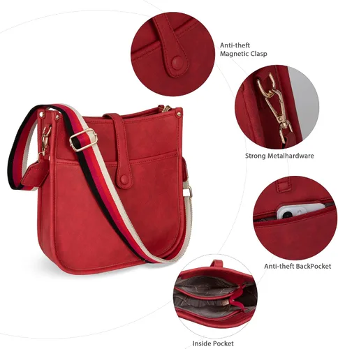 Vista 5 de Montana West Bolsos cruzados para mujer, diseño de moda, con correa ajustable para guitarra