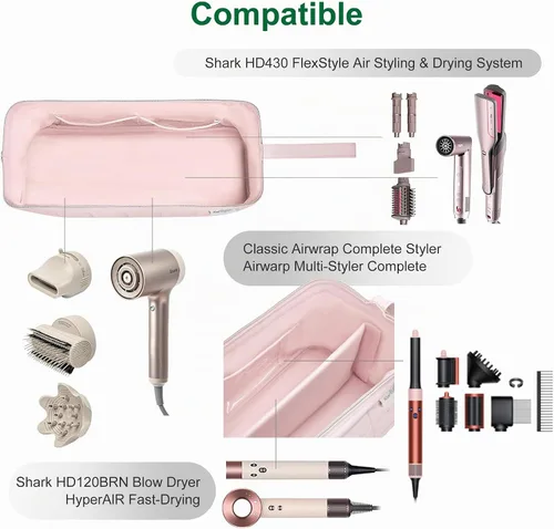Vista 6 de KarSyon Organizador de Bolsa de Viaje para Herramientas de Cabello para Estuche Dyson Airwrap Soporte Secador de Cabello Shark Flex Style Cepillo