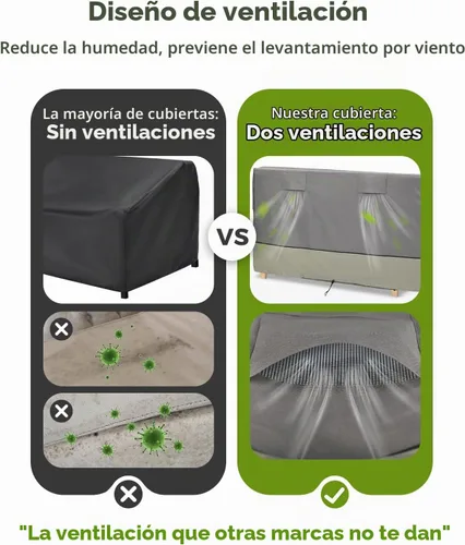 Vista 6 de KylinLucky Fundas para sofá tipo loveseat de patio, 48W x 26D x 33H pulgadas, Fundas impermeables para sofá de exterior de 2 plazas en gris
