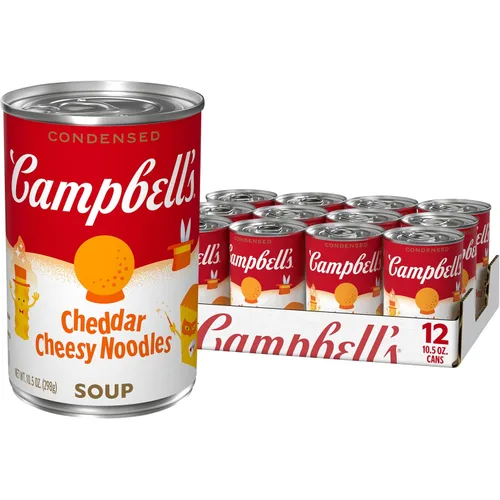 Vista 15 de Campbell's Sopa condensada de fideos con queso cheddar para niños, lata de 10.5 onzas