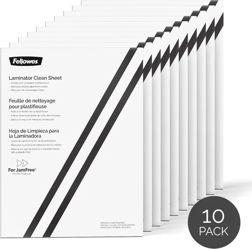 Vista 7 de Fellowes Hojas de limpieza laminadora, suministro de mantenimiento imprescindible para el profesor, 8.5 x 11 pulgadas, paquete de 10 (5320603)