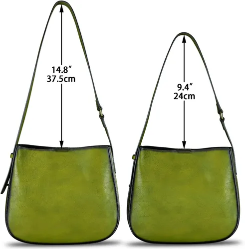 Vista 3 de Bolso bandolera de cuero genuino para mujer, bolso vintage hecho a mano, bolso retro de diseñador Hobo, bolso cruzado