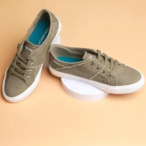 Vista 5 de JENN ARDOR Slip-On Sneakers Women's Walking Shoes Dressy Casual Canvas Sports Tennis Loafers Retro Fashion Comfortable Zipper Decor Flats