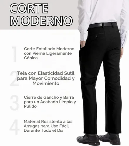 Vista 5 de Calvin Klein Pantalones de vestir de ajuste moderno para hombre Pantalones de traje para hombre Tejido elástico de rendimiento, parte delantera