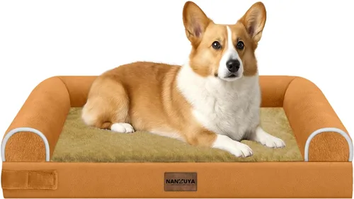 Vista 125 de NANUYA - Cama ortopédica para perros de tamaño mediano/grande, lavable: Camas con almohada para perros de tamaño mediano/grande, sofá de espuma