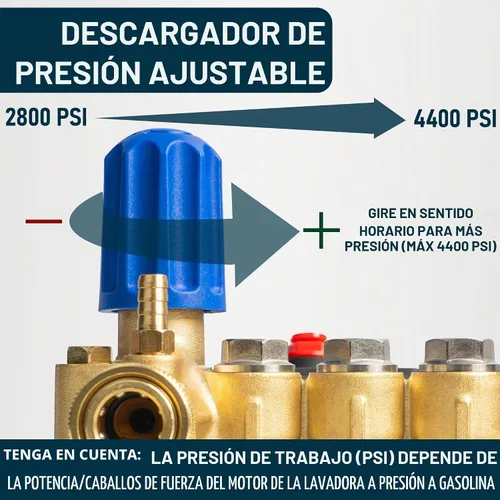 Vista 4 de Hourleey Bomba de lavado a presión, 4400PSI 4GPM Bomba horizontal de émbolo triple de 1 pulgada, kit de bomba de presión de repuesto, compatible
