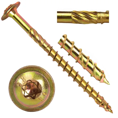 Vista 6 de Tornillos Estructurales, Tornillo de Anclaje de Construcción de 1/4" x 2-1/4" con Cabeza Torx/Estrella de Servicio Pesado, Tornillo de Anclaje