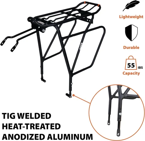 Vista 5 de Ibera Portabicicletas – Portabicicletas Touring Plus+ para freno de disco/soporte de freno sin disco, bicicletas de neumáticos gruesos, montado