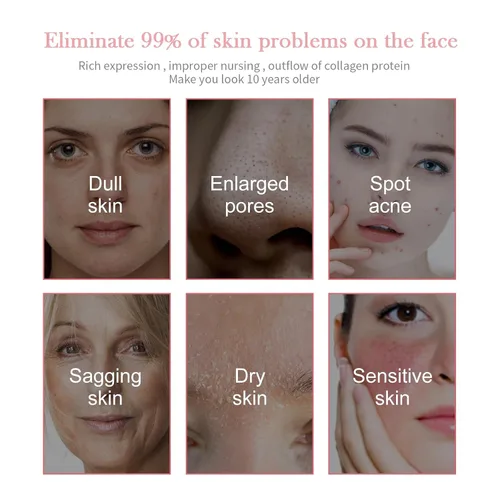 Vista 3 de Serum facial 5 en 1, kit de cuidado de la piel hidratante para la cara, kit de rutina de cuidado diario de la piel antienvejecimiento, suero facial