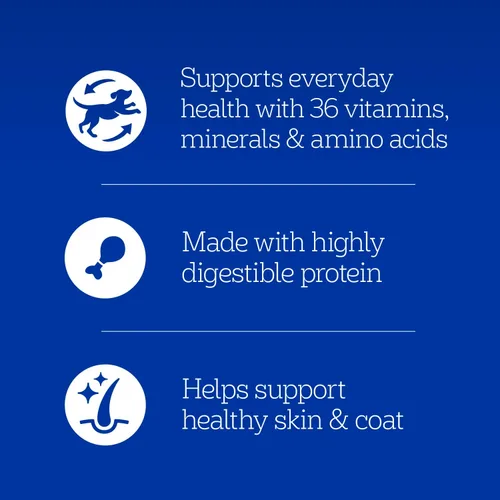 Vista 3 de Pedigree - Alimento húmedo para perros pequeños, pollo, 13.2 onzas, 12 unidades More protein than adult recipes, supports healthy skin & coat