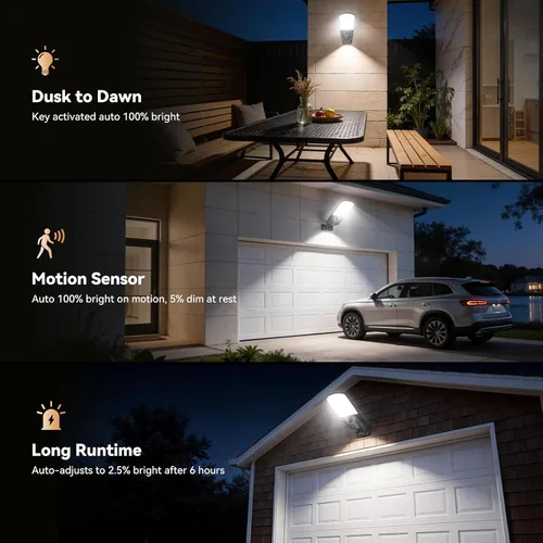 Vista 9 de Adewalk Luces solares para exteriores, luces de calle impermeables
