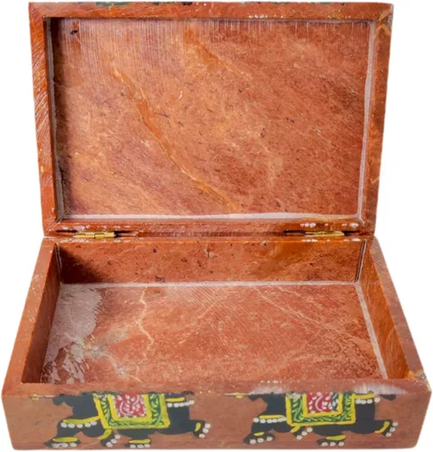 Vista 3 de Hashcart - Joyero decorativo, diseño de elefante con caja de mármol (6.0 x 4.0in)