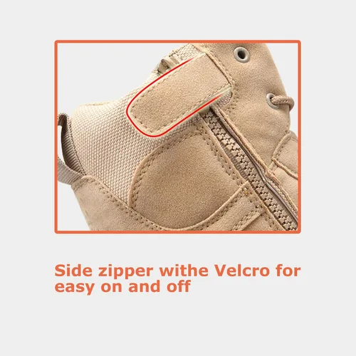 Vista 5 de Kervaky Botas tácticas militares para hombre, botas de trabajo, botas de desierto, botas duras, botas de senderismo, botas de combate, botas