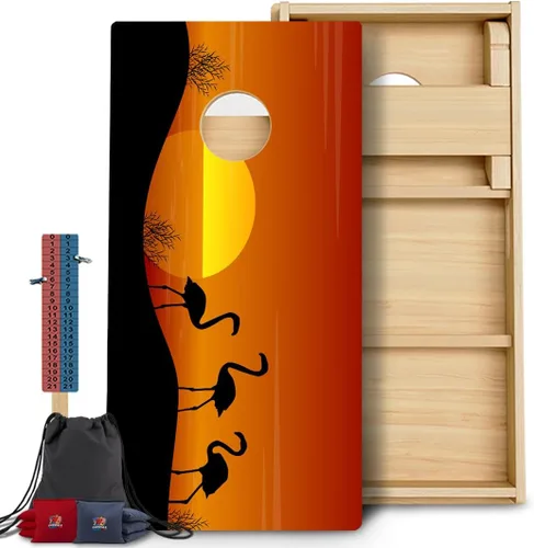 Vista 43 de CornholeGamesUSA Pro - Juego de tablas de Cornhole Fabricado en Estados Unidos Abedul báltico 3/4 Sin rebote Patas triples gruesas Dos 132