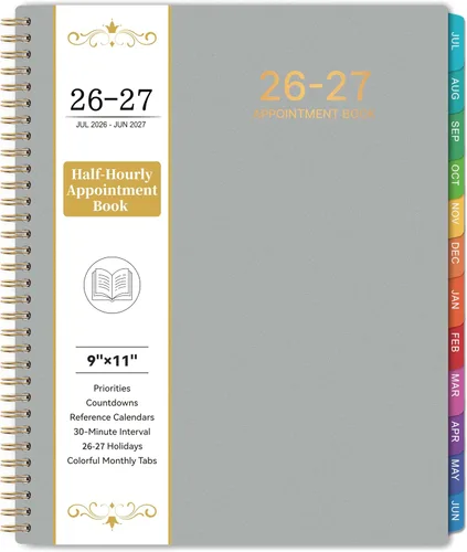 Vista 9 de Libro de citas/planificador 2026 – Planificador 2026 grande 9 x 11 pulgadas, enero 2026 - diciembre 2026, planificador diario por hora con intervalo