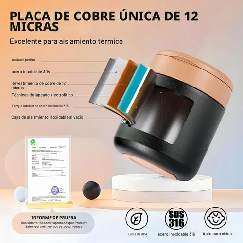 Vista 5 de Eadali Tarro de comida para niños de 15.2 onzas para comida caliente, contenedor de almuerzo aislado al vacío con interior de acero inoxidable 316
