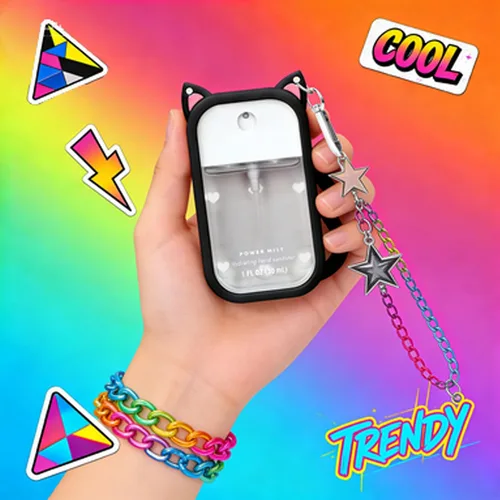 Vista 6 de Funda de silicona para gatos Touchland desinfectante de manos, 1 onza líquida/1.0 fl oz, adorable accesorio en aerosol desinfectante de manos