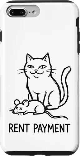 Vista 12 de Pago de alquiler Humor divertido gato para gato papá gato mamá caso para iPhone 17
