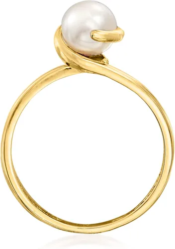 Vista 4 de Ross-Simons Anillo de perlas cultivadas de 0.236in en oro amarillo de 14 quilates
