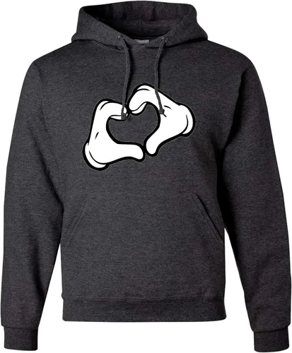 Vista 14 de Go All Out Mickey Heart Hands - Sudadera con capucha para hombre y mujer Negro