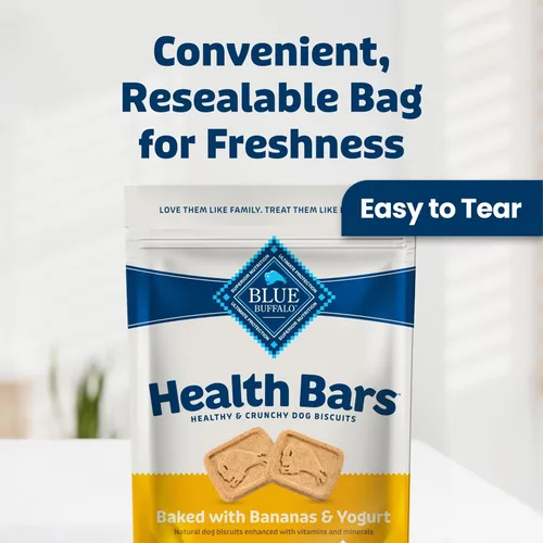 Vista 4 de Blue Buffalo Health Bars Galletas de plátanos y yogur para perros, 16 onzas