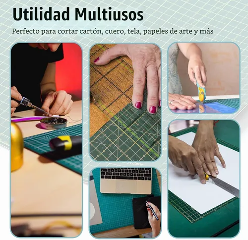 Vista 4 de Adir Professional - Alfombrilla de corte curativa auto-reversible, 18 x 24 pulgadas, verde/negro