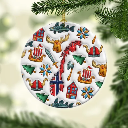 Vista 102 de Lotacy Bandera argentina argentina de Navidad de cerámica 2D impresa adorno con símbolos, decoración del hogar argentina regalos para hombres