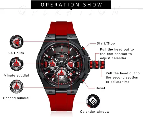 Vista 5 de AIMES Watch for Men Sport Military Waterproof Chronograph Mens Watches Analog Quartz Big Face Classic Stylish Fashion Casual Designer Business Work