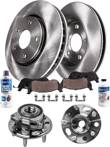 Vista 53 de Detroit Axle - Rotores de freno para Jeep Compass 2015-2022 Renegade 2016-2022 Fiat 500X 2016-2022, 2018, 2019, 2020, 2021. Reemplazo de rotores