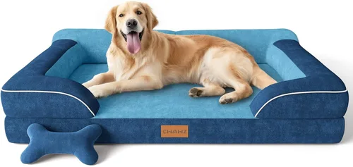 Vista 23 de CWAWZ Cama ortopédica para perros extra grandes, cama ortopédica para perros con espuma viscoelástica de gel refrescante, cama impermeable