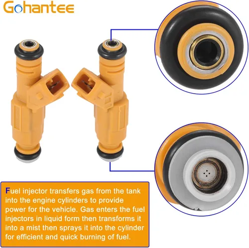 Vista 6 de Inyectores de combustible 0280155710 compatibles con Jeep Cherokee Grand Cherokee 1987-1998 Wrangler Comanche 4.0L 4 agujeros inyector