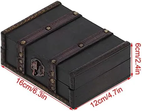 Vista 2 de Yosoo Caja de almacenamiento de madera caja de joyería retro organizador de artículos de escritorio se utiliza como caja de joyería caja de regalo