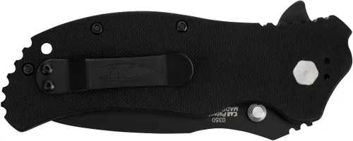 Vista 4 de Cuchillo de bolsillo plegable Zero Tolerance 0350; hoja de acero inoxidable S30V de 3.25 pulgadas con acabado DLC de tungsteno negro; escalas