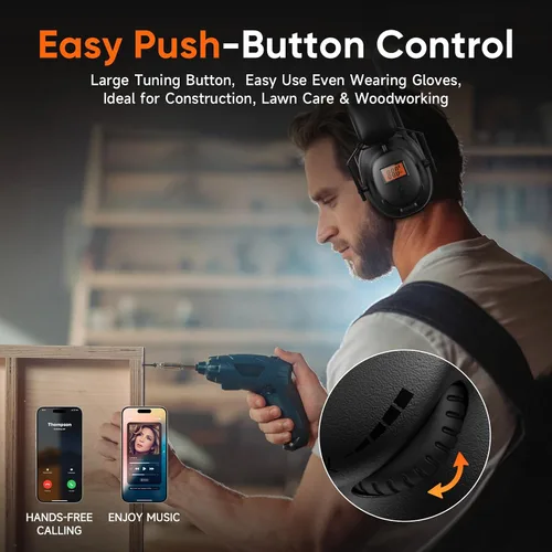 Vista 15 de AM FM Bluetooth Radio Headphones Safety Earmuff Hearing Protection Headset
