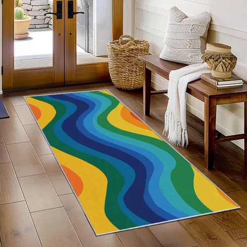 Vista 12 de Black and White Striped Runner Rug 2x4 Small - Hallway Runner Rug Stripe Pattern, Non Slip, Washable, Black and White Striped Home Decor Carpet for