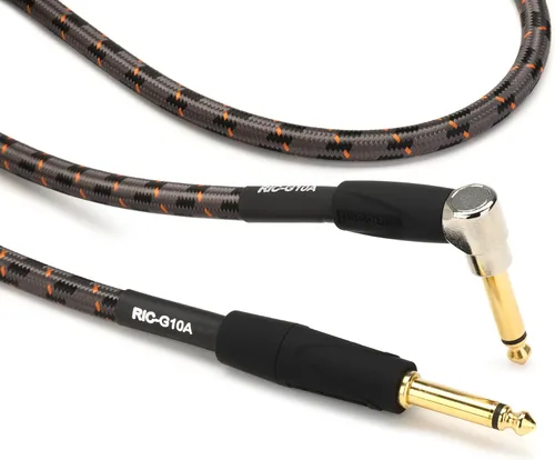 Vista 2 de Roland Gold Series Cable de instrumento, conector angulado/en ángulo de 1/4 pulgadas, 1 pie