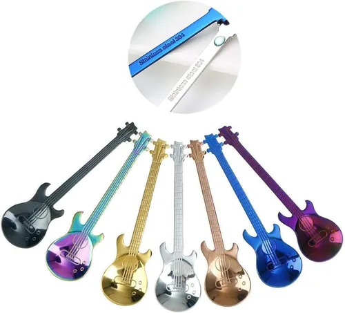 Vista 3 de COMIART - Cucharas de café, cucharaditas, cuchara de hielo de postre, cuchara de azúcar, utilizada para mezclar mezclas, cuchara de guitarra