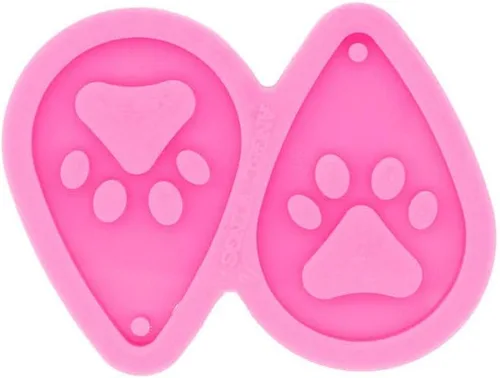 Vista 3 de Angel Wings Moldes de resina de silicona con forma de gota de agua con pata de oso hueca, moldes de resina epoxi para aretes, joyería de resina