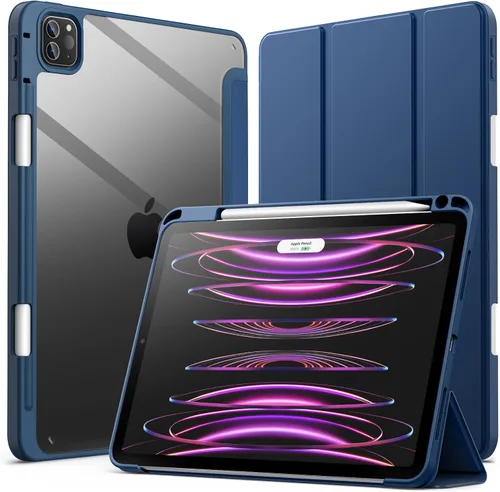 Vista 11 de JETech - Funda para iPad Pro 11" 4/3/2/1, color negro Cover for 2022/2021/2020/2018 Model, Clear Back, Pencil Holder, Slim Shockproof, Tri-Fold