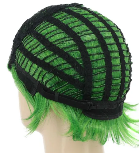 Vista 5 de karlery Peluca verde recta corta para hombres adultos Halloween Cosplay