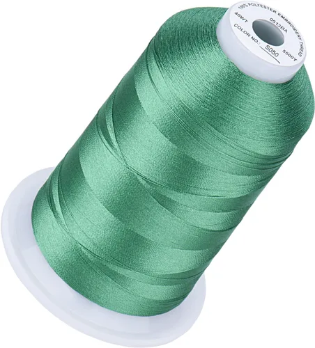 Vista 76 de Simthread 5500 yardas de hilo de bordar, 5000M de alto rendimiento 40WT 100% hilo de poliéster – 170+ colores vívidos, clasificado de alta velocidad