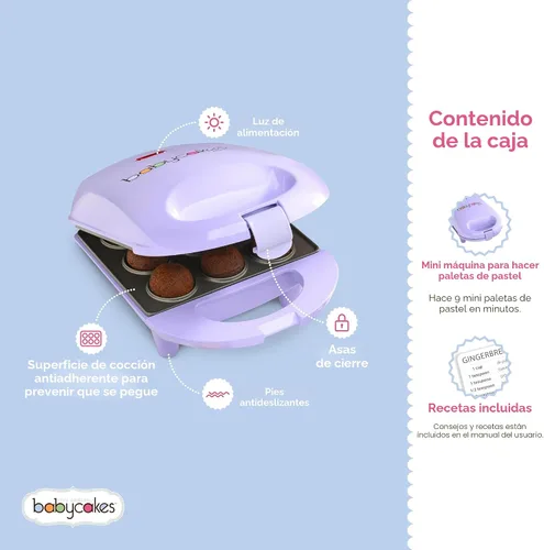 Vista 3 de Máquina para preparar Cake Pop Babycakes, Lila